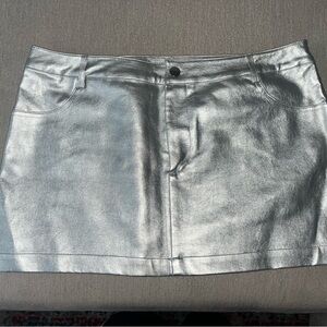 Silver Metallic Women's Skirt